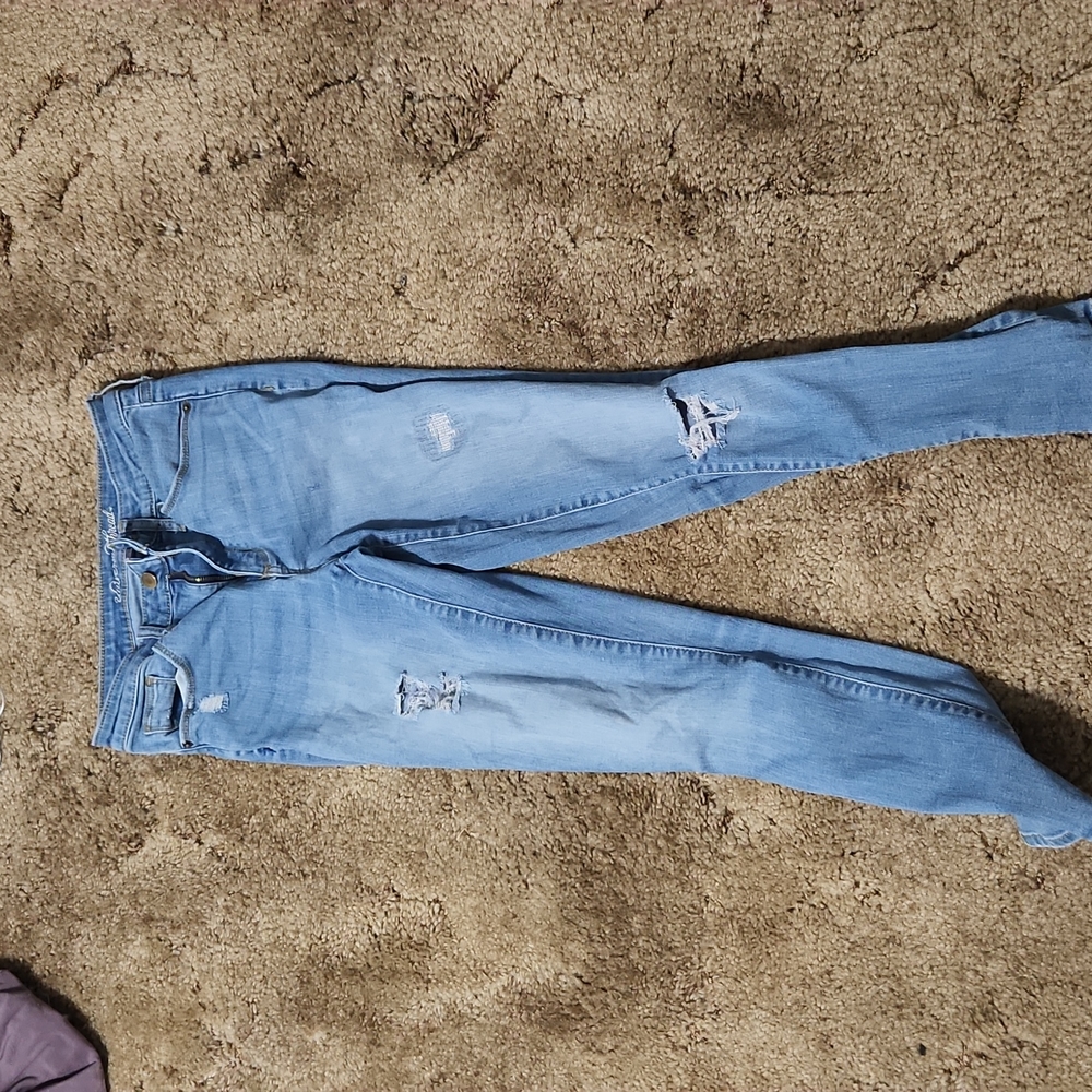Blue skinny jeans